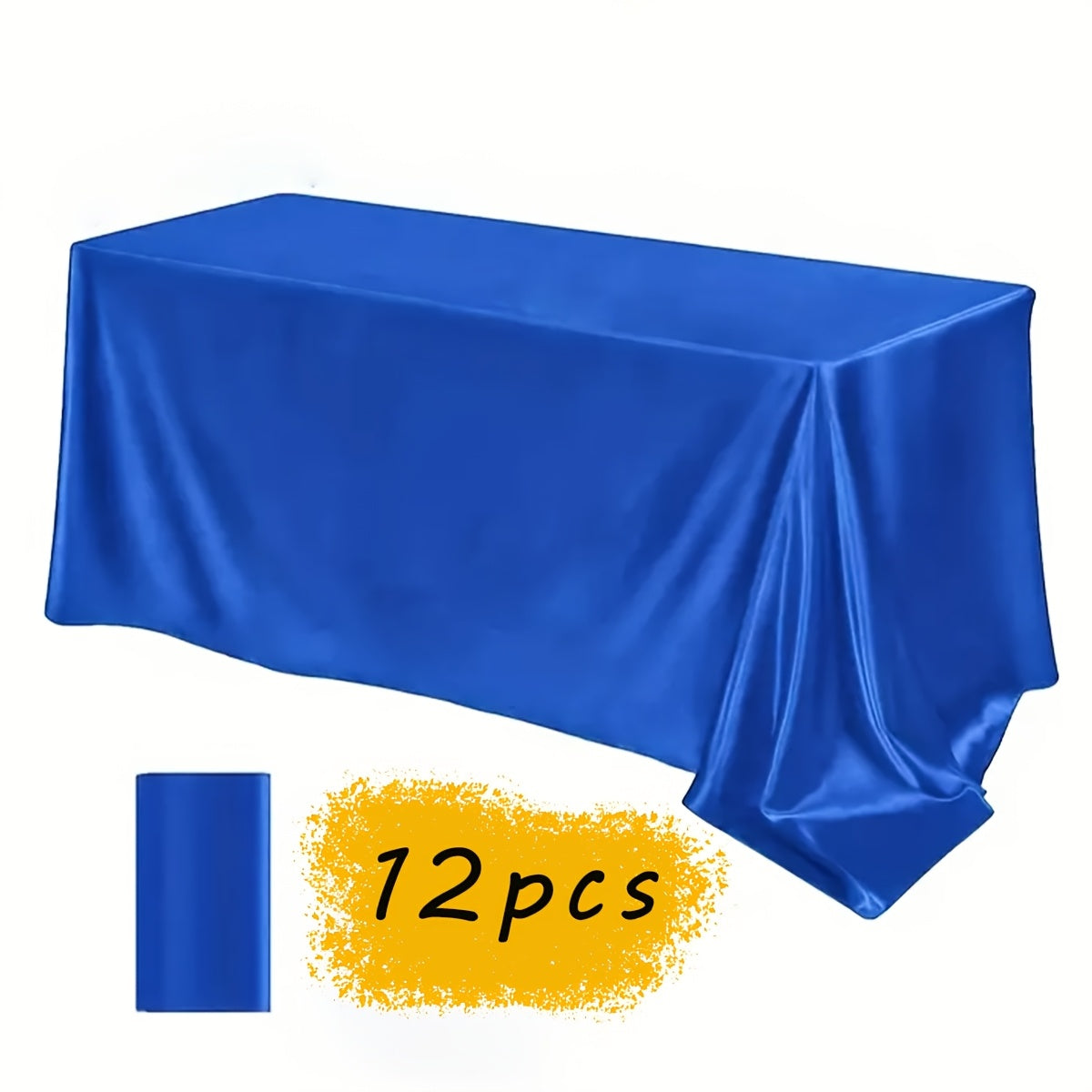 Satin Tablecloth 12pcs 57¡±x102¡± Rectangular Silky Smooth Fabric Table Cover for Wedding Banquet Birthday Party Holiday Event