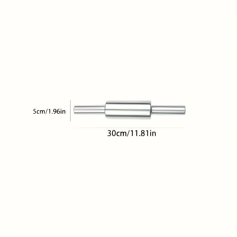 Stainless Steel Rolling Pin, Professional Non-Stick Dough Roller with Non-Slip Grip and Rounded Ends, Easy to Clean Baking Rolling Pin for Pizza Dough, Pie Crust, Pasta, Cookie, Bread, Multiple Sizes
