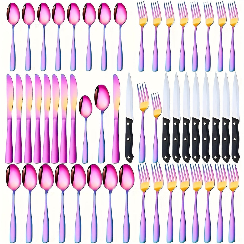 Stainless Steel Flatware Set, Mirror-Polished Cutlery Set for Home & Hotel, Gift Box Included, Dishwasher Safe Silverware for Parties, Weddings & Banquets