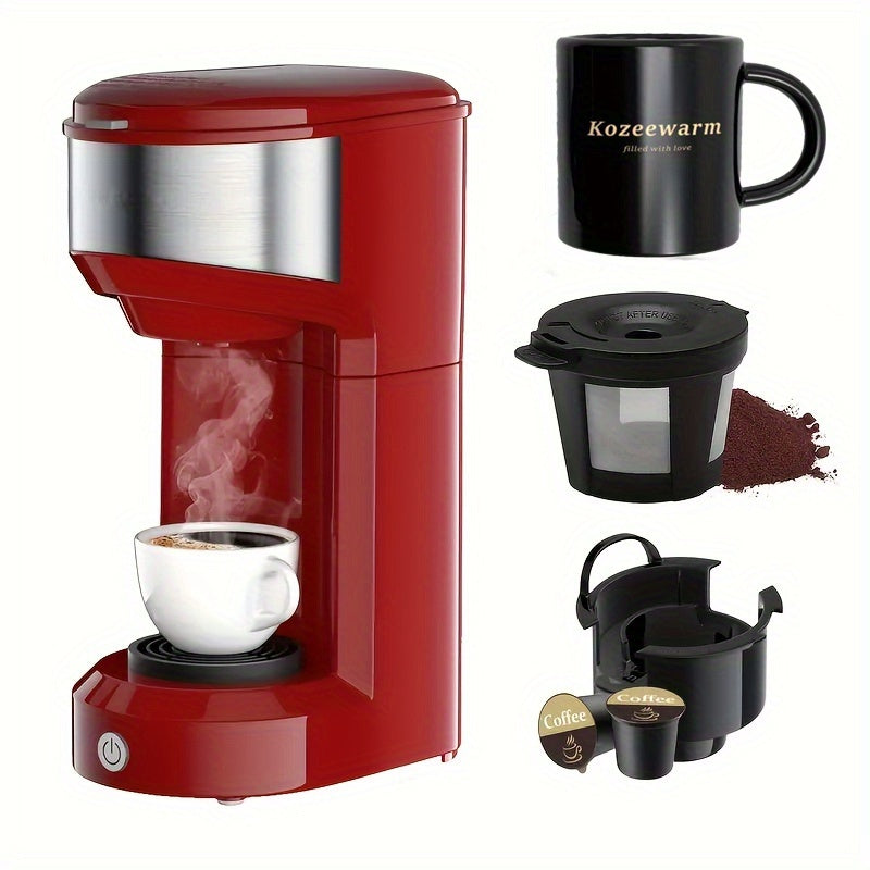 3-in-1 Coffee Machine Single Serve Brewer for K-Cup Pods Ground Coffee and Tea Compact with Reservoir for Kitchen Office Home Dark Blue Black Blue Red Green