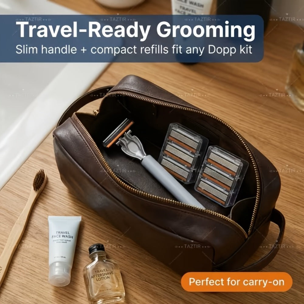 Shaving Kit for Men ¨C 2 Handles & 72 Replacement Blades, Six-Layer Blade System Luxury Razor Set for Beard & Mustache Grooming, Ergonomic Design, Perfect Christmas & Valentine's Day Gift