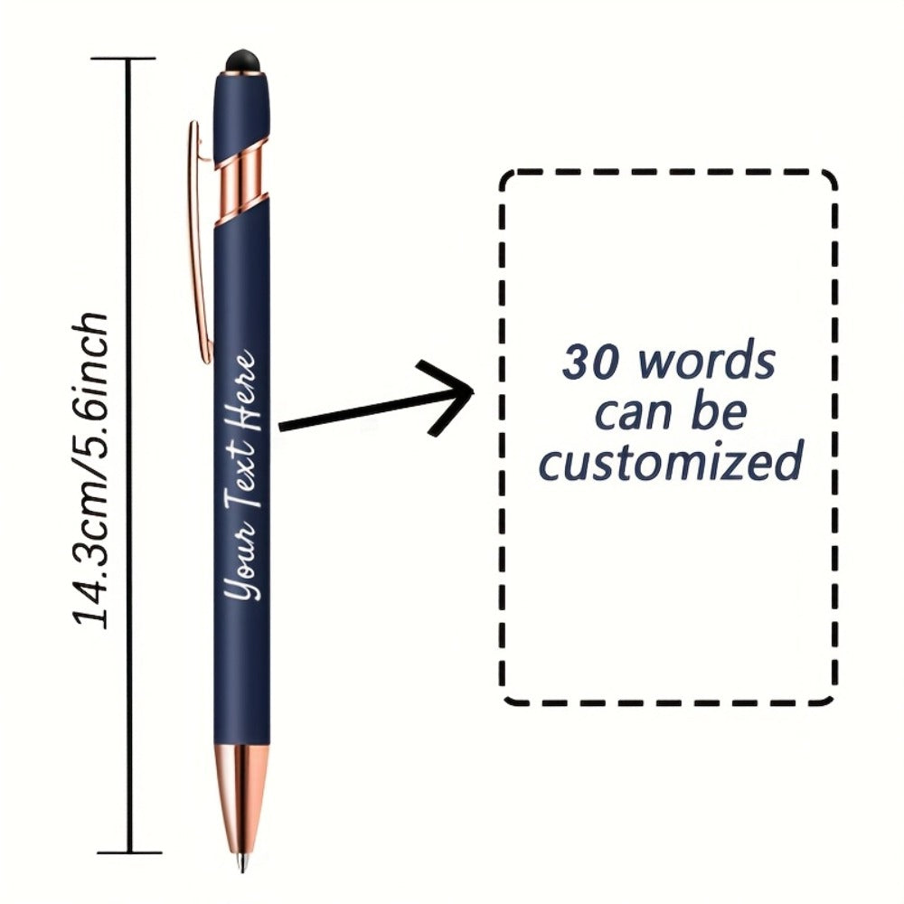 Personalized Metal Ballpoint Pens 10pcs Custom Engraved with Name or Logo - Smooth Black Ink, Elegant Business Gift Pens for Daily Office Use, Christmas, Thanksgiving, Halloween, Corporate Giveaways