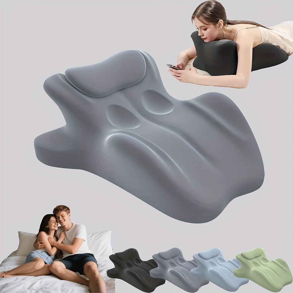 Wedge Pillow for Stomach Sleepers - Ergonomic Memory Foam Support for Cervical, Lumbar & Leg Elevation, Breathable Washable Cover, Multi-Use for Sleep, Reading & Office, 3 Colors