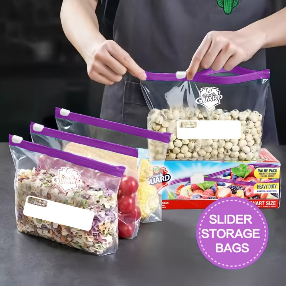 Heavy Duty Slider Storage Bags Ziplock Freezer Bags for Food Fruit Meat Vegetable Grain Kitchen