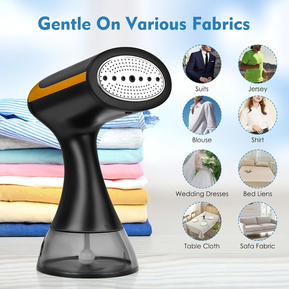 Portable Clothes Steamer 1100W ¨C 20-Second Fast Heat-Up Handheld Garment Steamer with 10oz Water Tank for Wrinkle Removal on All Fabrics ¨C Compact Travel Steam Iron for Home & Travel (Dark Black)