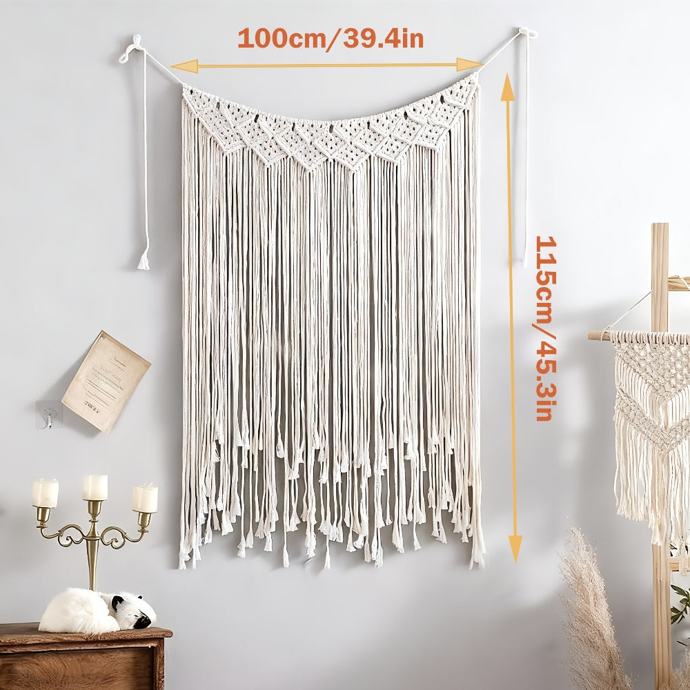 Bohemian Tapestry Wall Hanging - Large Boho Woven Wall Decor with Boho-Chic Patterns, Vertical Macrame Style Tapestry for Bedroom Living Room Wedding, Aesthetic Room Decor