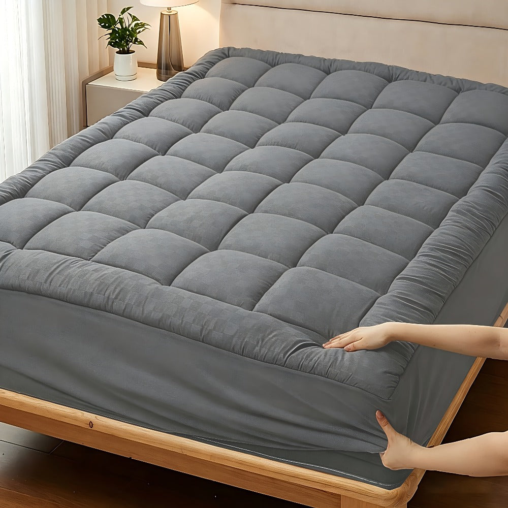 Cooling Mattress Topper Baffle Box Design Overfilled Down Alternative Pillow Top 6-8cm Plush Hotel Quality 8-21 Inch Deep Pocket Twin Full Queen King