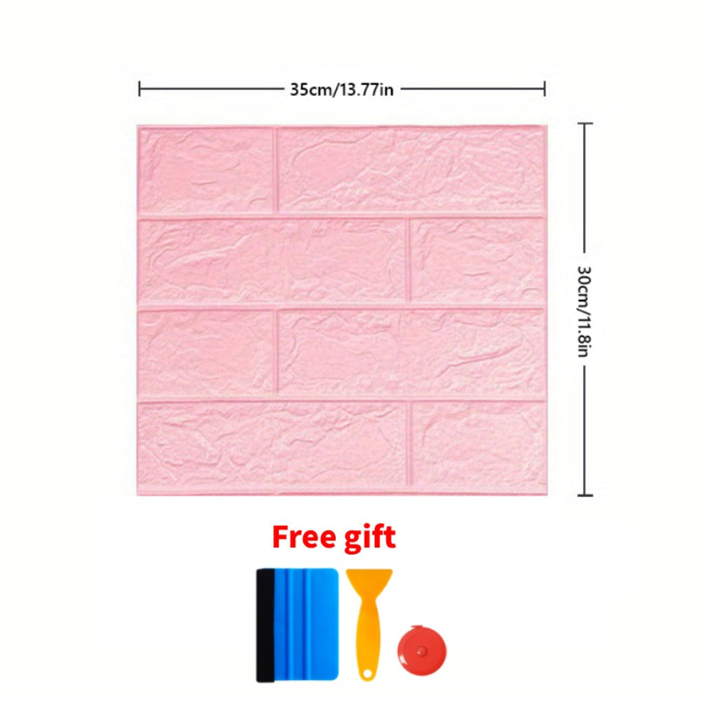 3D Peel and Stick Wood Grain Wallpaper Panels 50/100pcs - Self-Adhesive Waterproof PVC Foam Wall Tiles, Anti-Collision Textured Wall Decor for Bedroom Living Room Kitchen DIY Renovation Cut-to-Fit