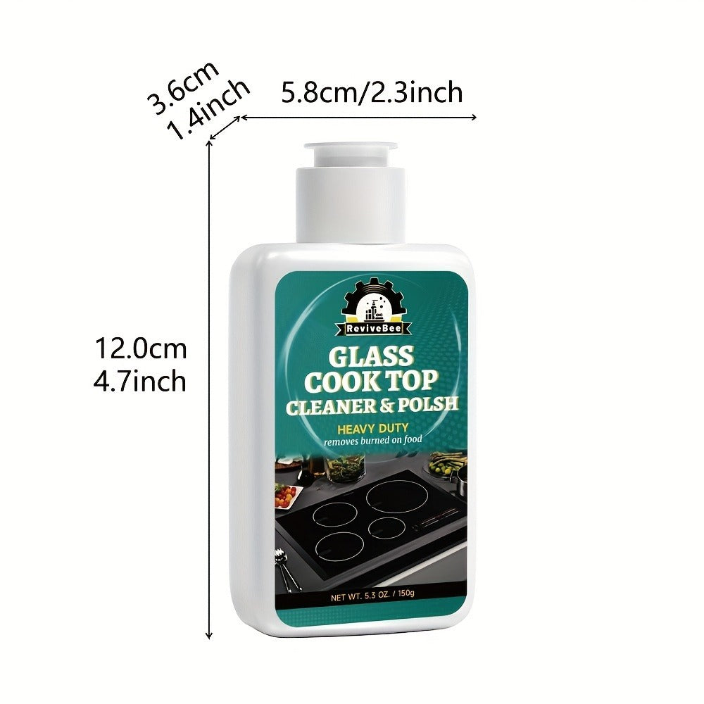 Glass Cooktop Cleaner and Polish ¨C Powerful Stain Remover, Removes Oil Film, Water Spots & Burnt-On Residue, Long-Lasting Surface Protection for Ceramic & Induction Cooktops ¨C 5 Pack Value Set