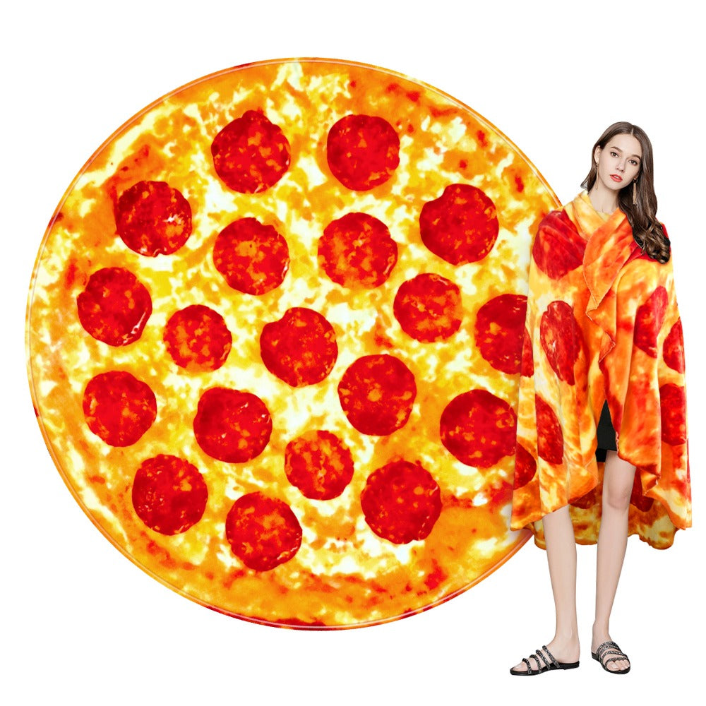 Food Print Flannel Throw Blanket - Funny Pizza Donut Pancakes Digital Print 250GSM Soft Cozy Lightweight All-Season Foodie Throw for Couch Sofa Bed Office Camping Travel