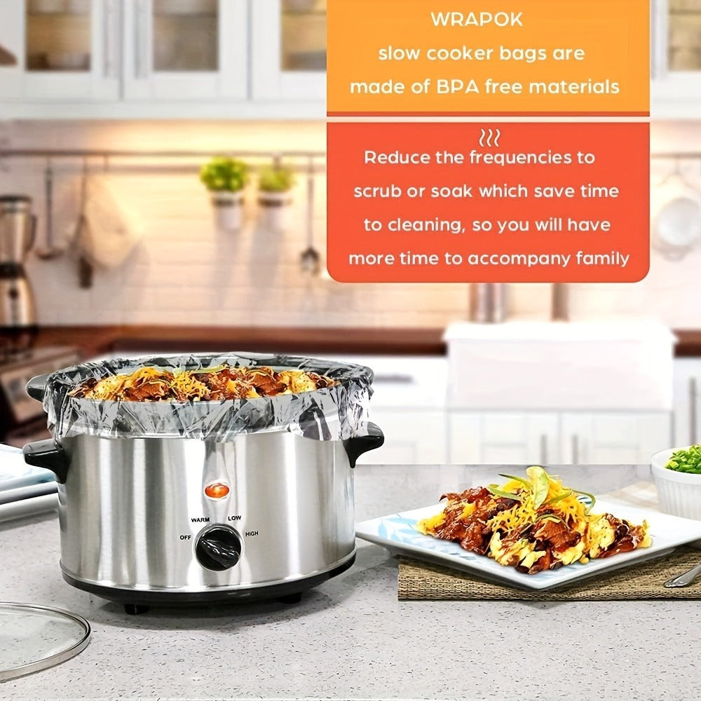 Slow Cooker Liners 40-Pack 13x21 Inch Disposable Cooking Bags ¨C BPA-Free Heat Resistant Pot Liners Fit 3-8 Quart Oval & Round Slow Cookers | Easy Cleanup Crockpot Liners Kitchen Cooking Accessories