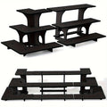 3-Tier Wooden Corner Display Stand Set of 3 Portable Shelf Rack for Retail Tabletop & Countertop - Craft Show, Farmers Market & Trade Show Small Product Display Rack, Vintage Black Wood Organizer