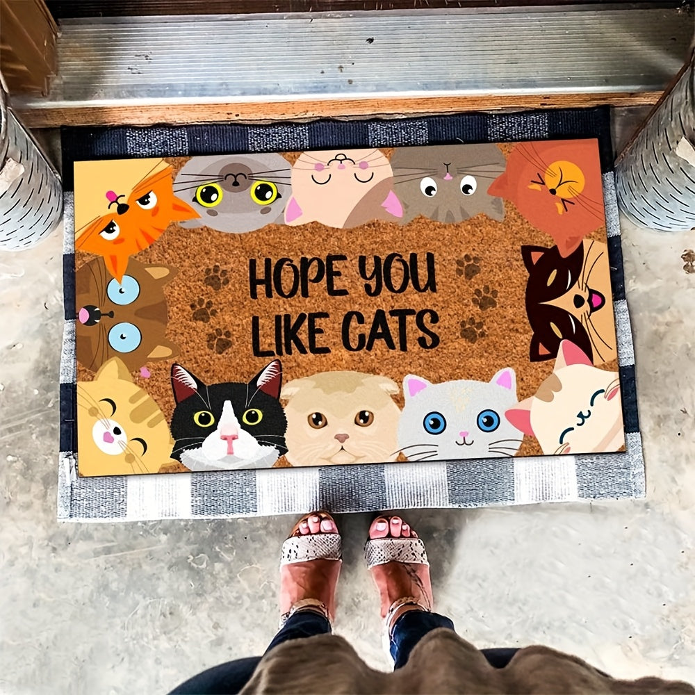 Cat Paw Print Non-Slip Doormat Indoor Outdoor Entrance Bedroom Living Room Floor Mat Flannel Washable Carpet Home Decor Gift