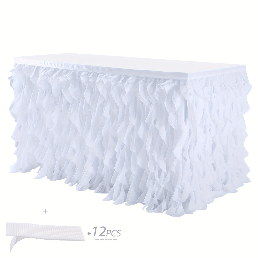 Tutu Table Skirt 6ft ¨C Ruffle Curly Willow Tulle Table Skirt for Rectangle & Round Tables, Birthday Party, Wedding, Baby Shower, Christmas & Halloween Decoration, Multiple Colors