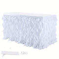 Tutu Table Skirt 6ft ¨C Ruffle Curly Willow Tulle Table Skirt for Rectangle & Round Tables, Birthday Party, Wedding, Baby Shower, Christmas & Halloween Decoration, Multiple Colors