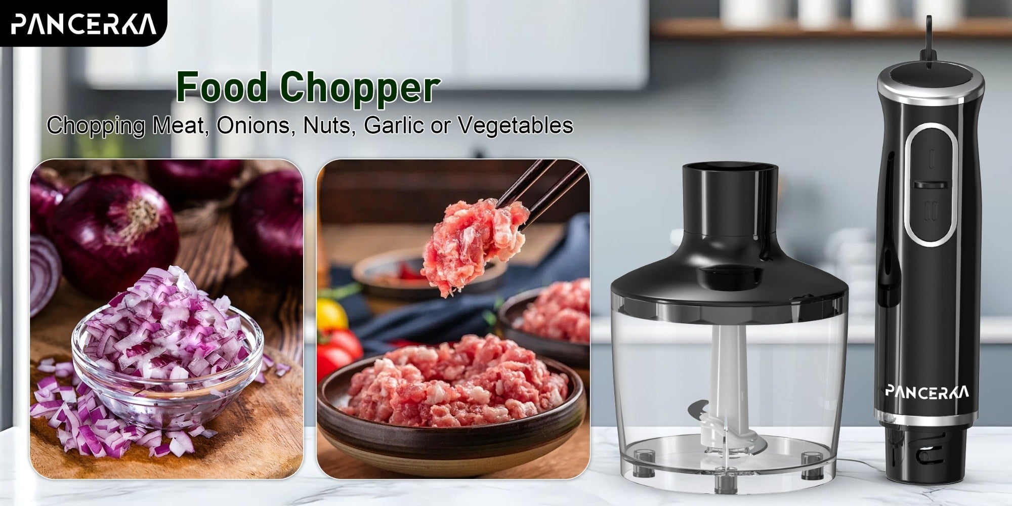 Immersion Blender 8-in-1 Electric Hand Blender with Turbo Mode & Detachable Base ¨C 304 Stainless Steel Handheld Blender with Whisk Milk Frother Attachments for Smoothies Soups Baby Food Puree