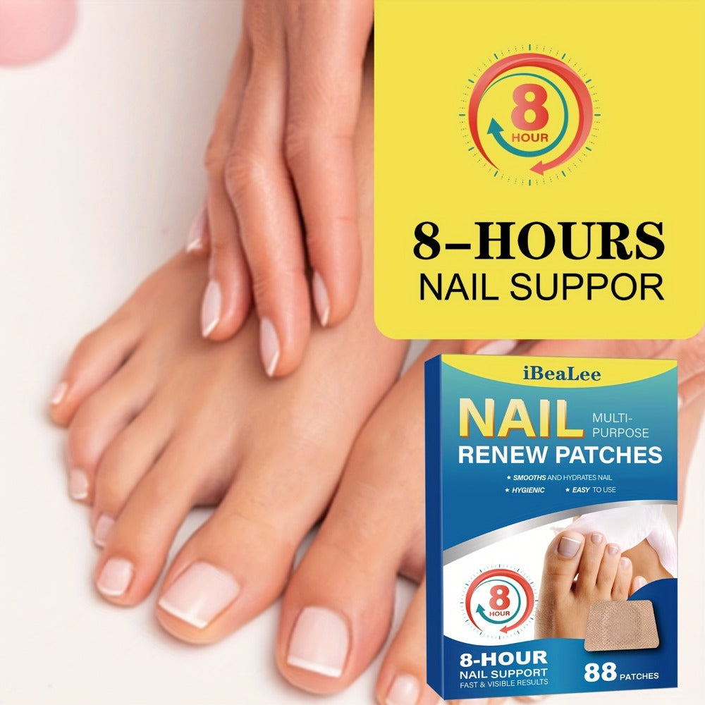 Nail Repair Patches 88Pcs ¨C Protective Nail Strengthening Stickers for Fragile, Thin, Cracked Toenails & Fingernails | Works for Men & Women, Easy Peel-and-Stick Nail Care Treatment