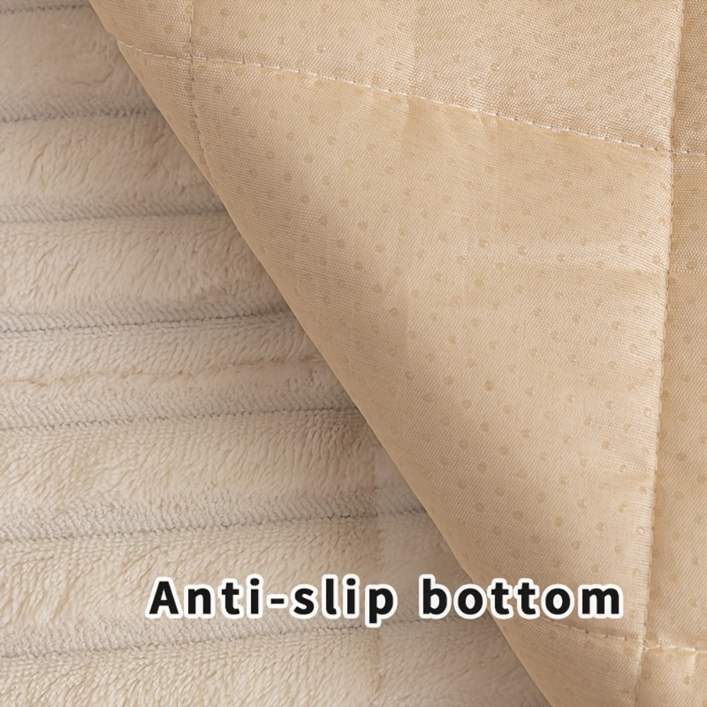 Sofa Cushion Cover Plush Velvet Washable Seat Pad Wavy Edge Soft Kapok Filling for Couch Loveseat 1 2 3 4 Seater ¡ª Easy Install Home Decor Protection
