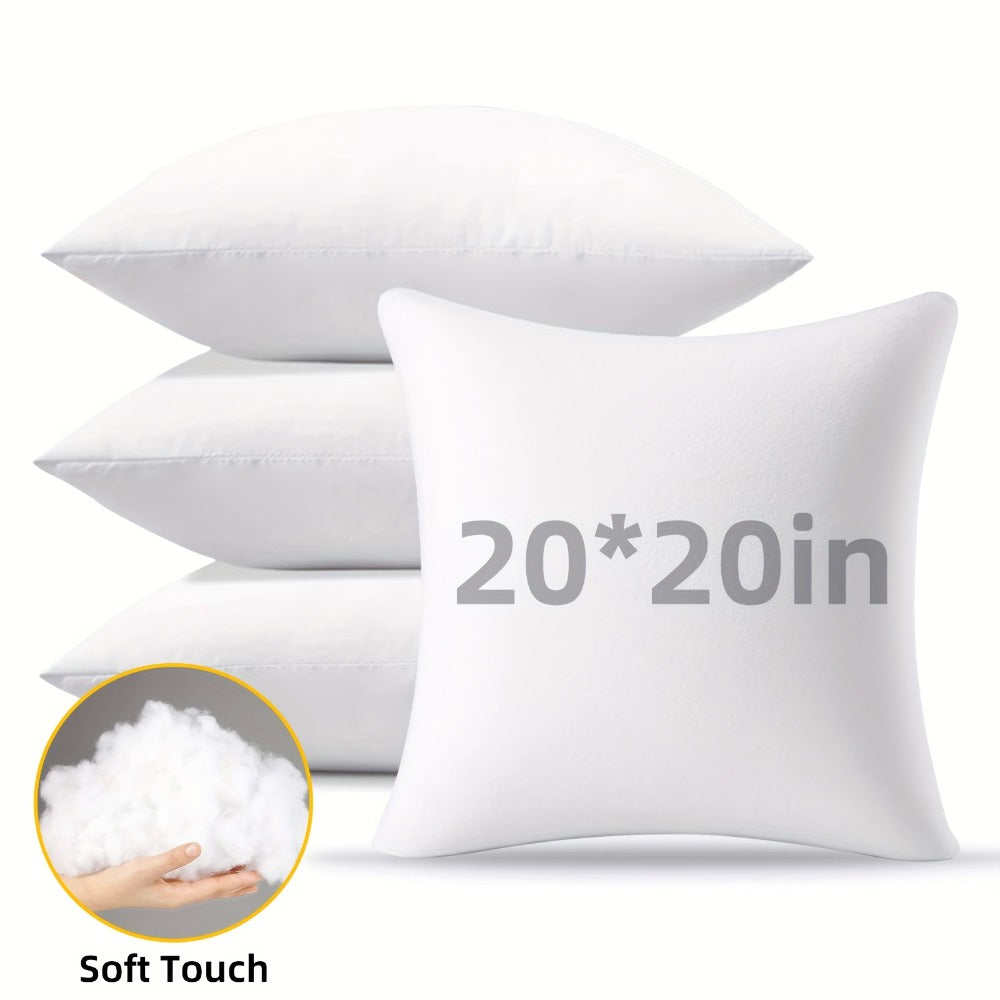 Outdoor Pillow Inserts 4/6 Pack ¨C Soft Microfiber Fill, Waterproof & Fluffy Throw Pillow Inserts for Sofa Bed Couch, 12x20 18x18 20x20 Inch
