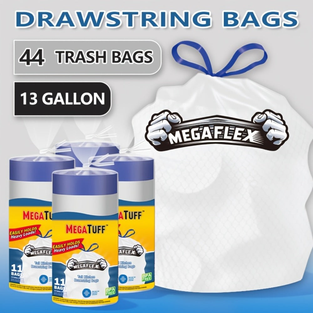 13 Gallon Trash Bags Heavy Duty ¨C Expandable Drawstring & Clear Garbage Bags, Leak-Resistant Odor-Control Liners for Kitchen, Bedroom, Office, Outdoor Use (44/85/104/170/180/360 Count)