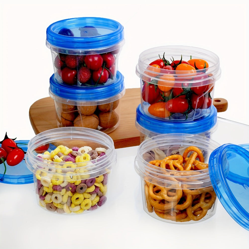 Stackable Food Storage Containers with Clip-on Lid 3pcs/6pcs Airtight Microwave Safe Transparent Canisters for Pantry Kitchen Office Travel