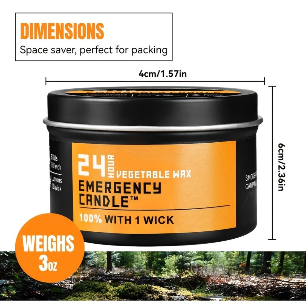 Emergency Soy Wax Candles 24-Hour Long Burning ¨C 4 or 6 Pack Unscented Single-Wick Candles in Golden Tin for Power Outages, Survival, Camping, Hunting & Outdoor Activities | Bulk Emergency Candle Set