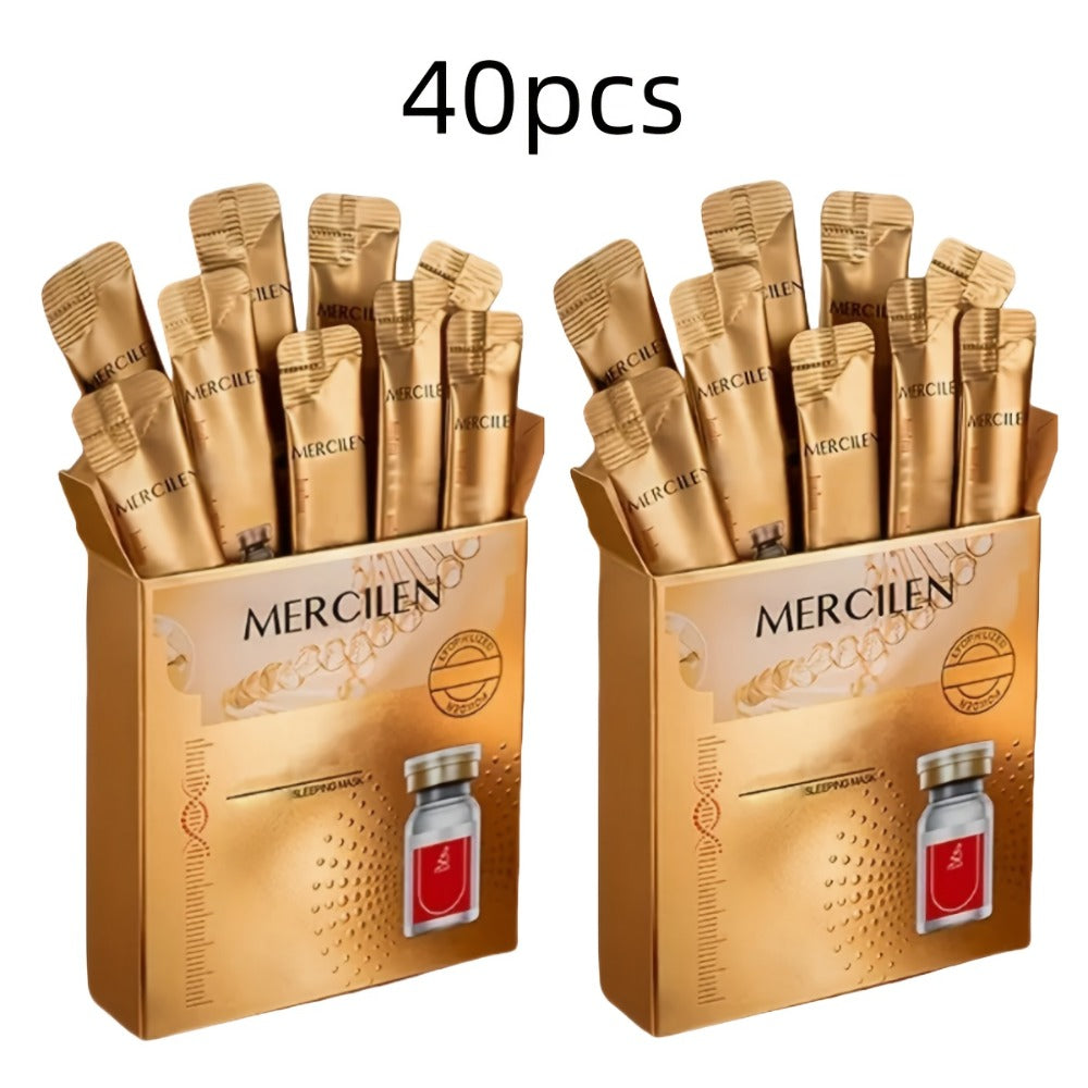 Collagen Sleep Facial Mask 40 Pack Overnight Moisturizing Firming Skin Care Mask 4g Each Hydrating Anti-Aging Face Mask for All Skin Types Nourishing Brightening Gift Set Women