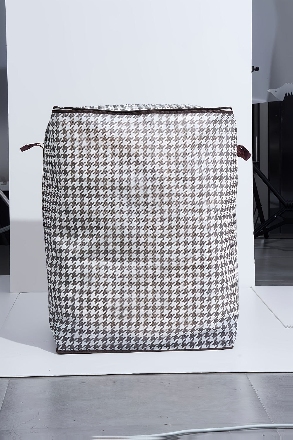 4pcs Large Storage Box Set with Lid & Handle ¨C Black White Checkered, Stackable, Thickened Lining, Double Zipper, Under-Bed & Moving Organizer
