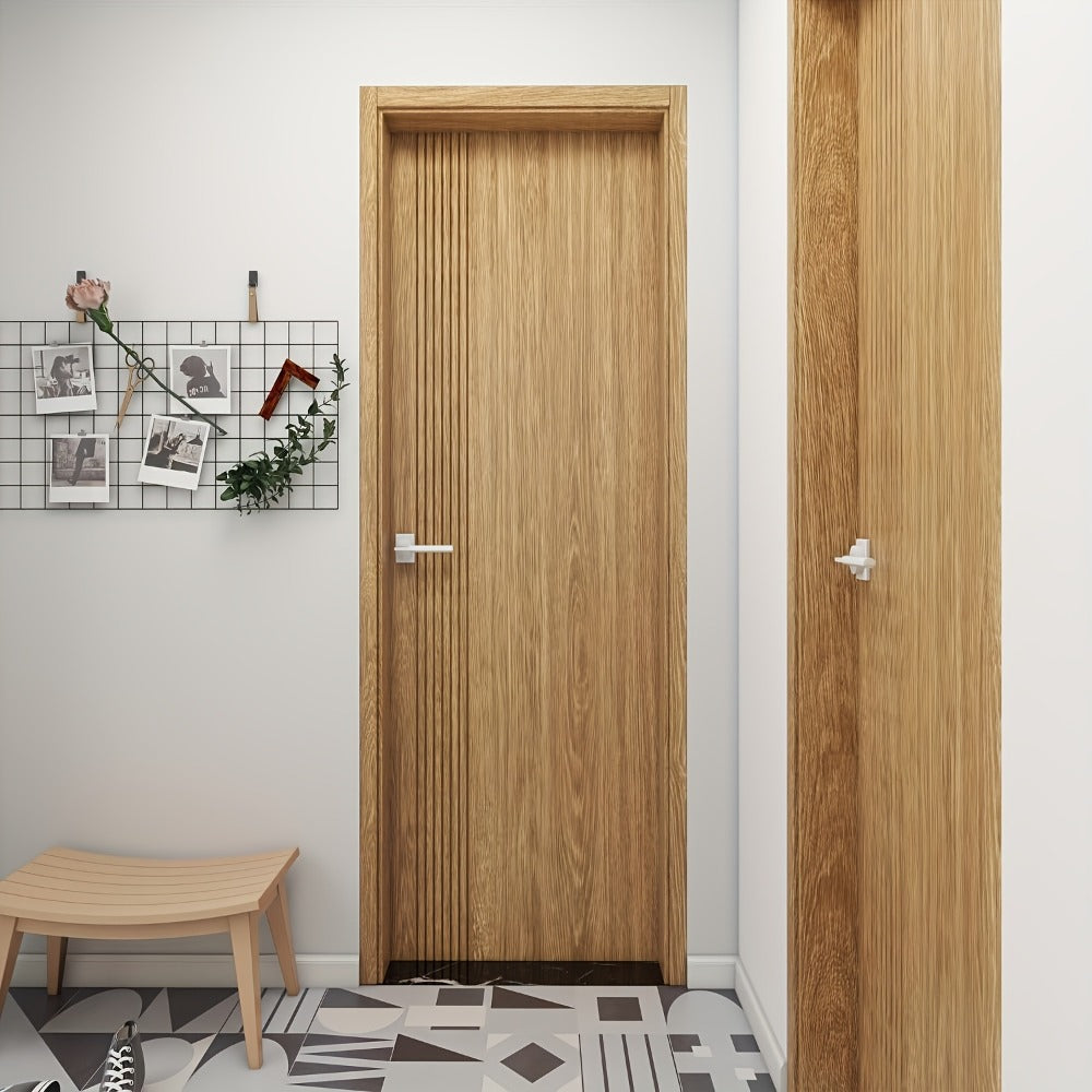 Wood Grain Door Sticker Self-Adhesive Removable Peel & Stick Door Wrap Film Waterproof Vinyl Decal for Interior Door Renovation Home Decor Room Makeover Easy Install