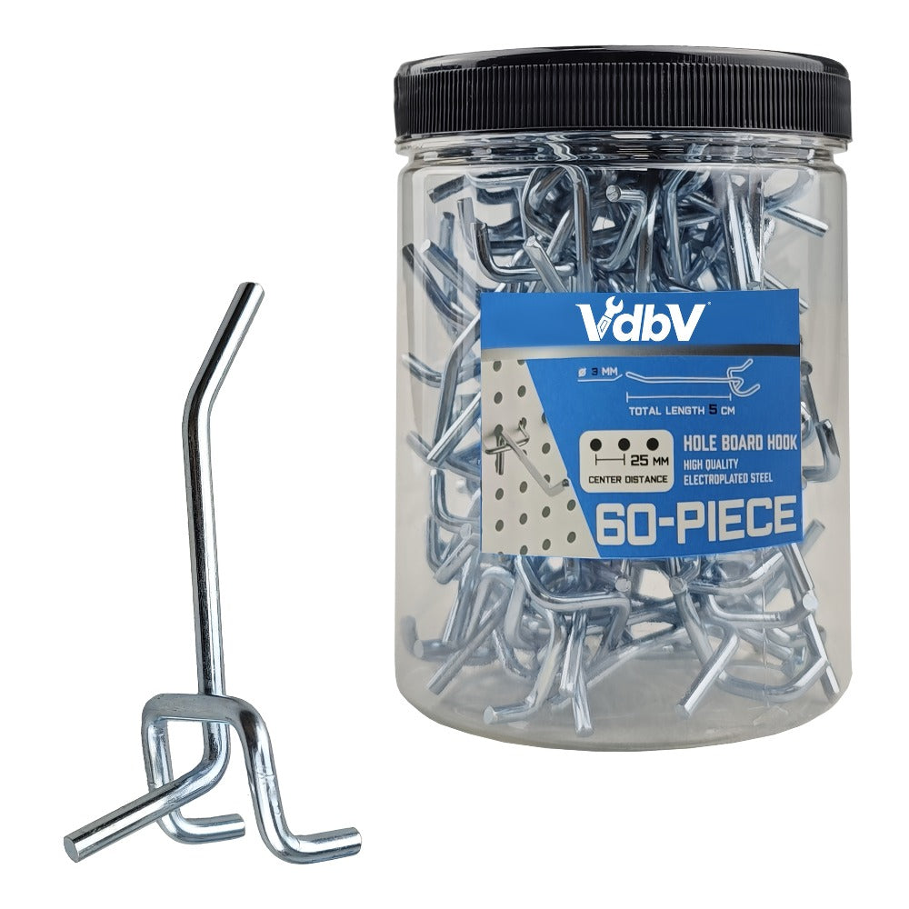 Pegboard Hooks 60pcs Stainless Steel 2 Inch Single Hole ¨C 1-Inch Spacing Board Hooks for Tool Organization in Garage Workshop Warehouse Garden & Storage