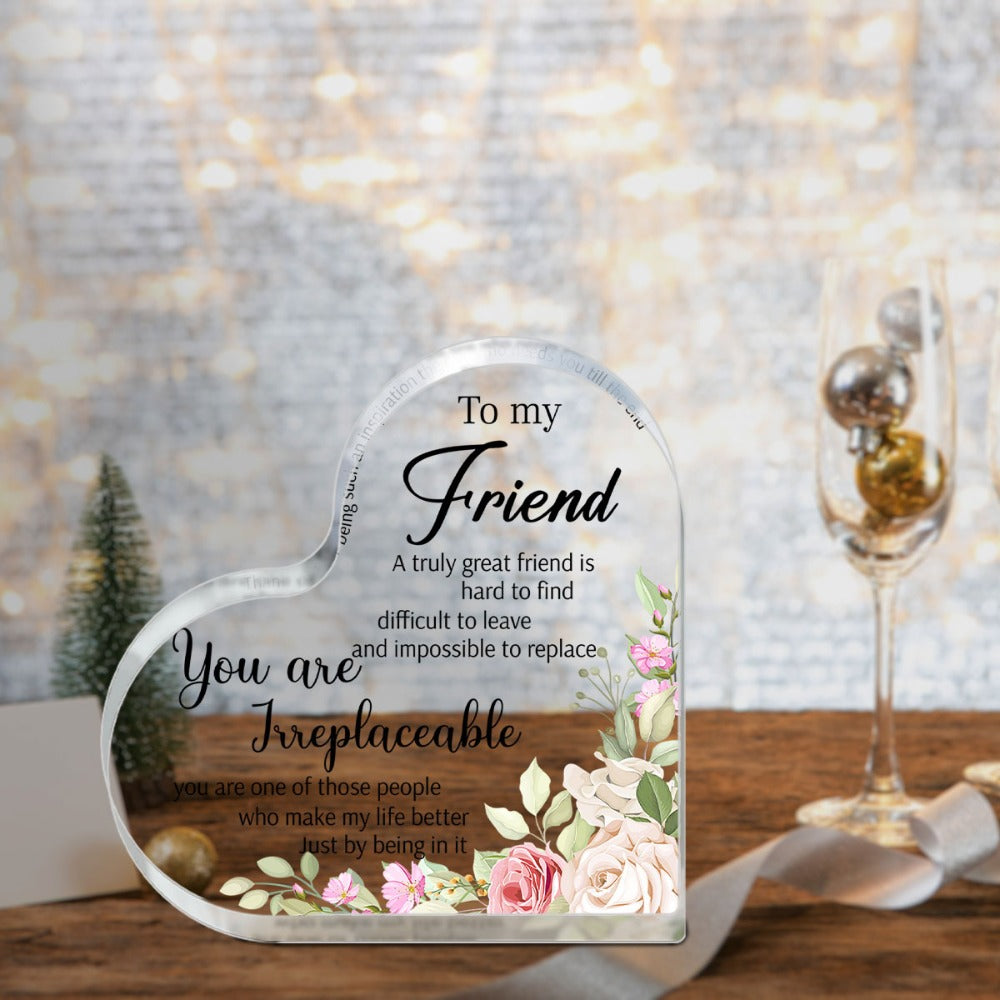 Sunflower Acrylic Friendship Gift for Women ¨C Bestie Birthday Christmas Thank You Present Unbiological Sister BFF Keepsake
