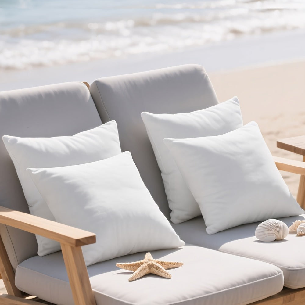 Outdoor Pillow Inserts 4/6 Pack ¨C Soft Microfiber Fill, Waterproof & Fluffy Throw Pillow Inserts for Sofa Bed Couch, 12x20 18x18 20x20 Inch