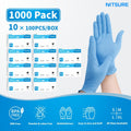 Blue Nitrile Disposable Gloves 5.5 Mil, Bulk Pack 101/201/501/1000 Count, Latex-Free Powder-Free Chemical Resistant Elastic Fit, for Household Cleaning, Tattooing, Painting, Car Washing & Maintenance