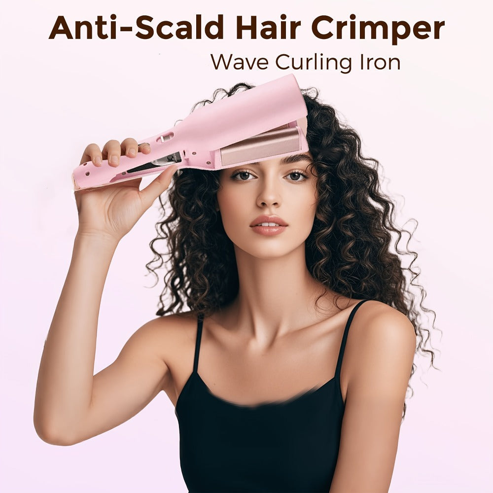 32mm Wave Curling Iron - Women's Hair Curler for Long-Lasting Deep Curls & Instant Beach Waves, Professional Salon Styling Tool for All Hair Types, Easy to Use, Gift for Women, Travel & Home Use