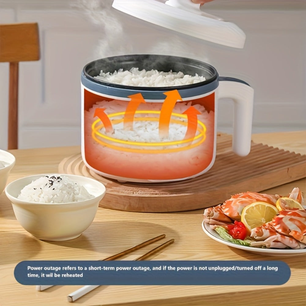 Electric Hot Pot 1.7L Multifunctional | 6 Cooking Modes Steam & Cook Non-Stick Mini Electric Cooker with Overheat & Dry Protection for 1-2 People ¨C Rice, Soup, Noodles & More, Single & Double Layer