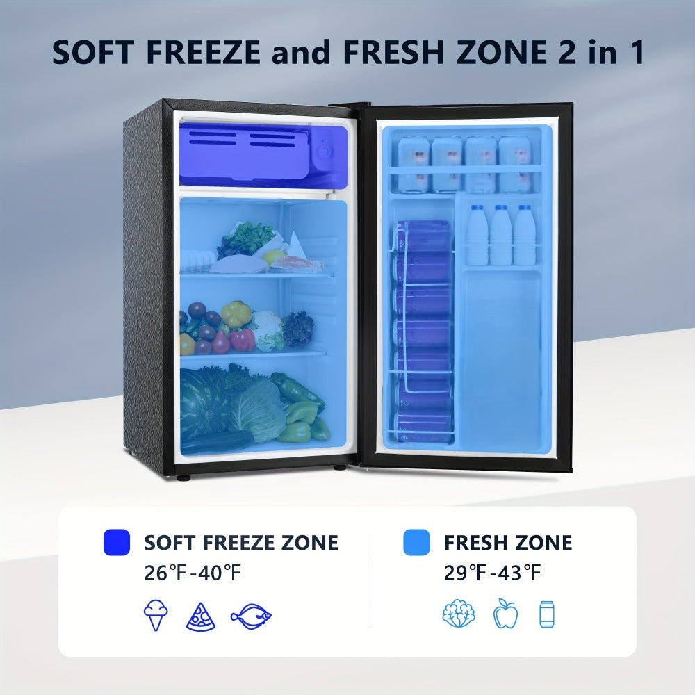 Mini Fridge with Freezer 1.7/3.5 Cu.Ft - Compact Refrigerator with Adjustable Thermostat, Energy Saving, Quiet 38dB, Perfect for Dorm, Bedroom, Apartment, Office & Home Use