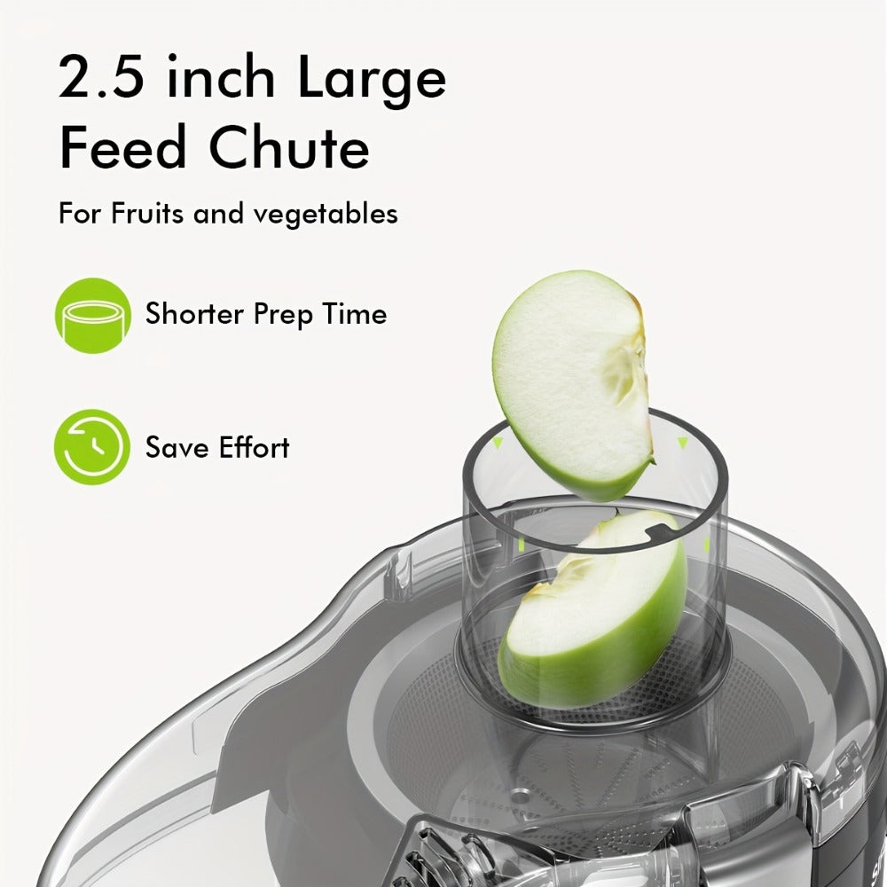 Centrifugal Juicer Wide Feed Chute - 2-Speed Juice Extractor for Fruits & Vegetables, Fast Juicing Machine, Easy to Clean, Compact Design for Home Kitchen, Red