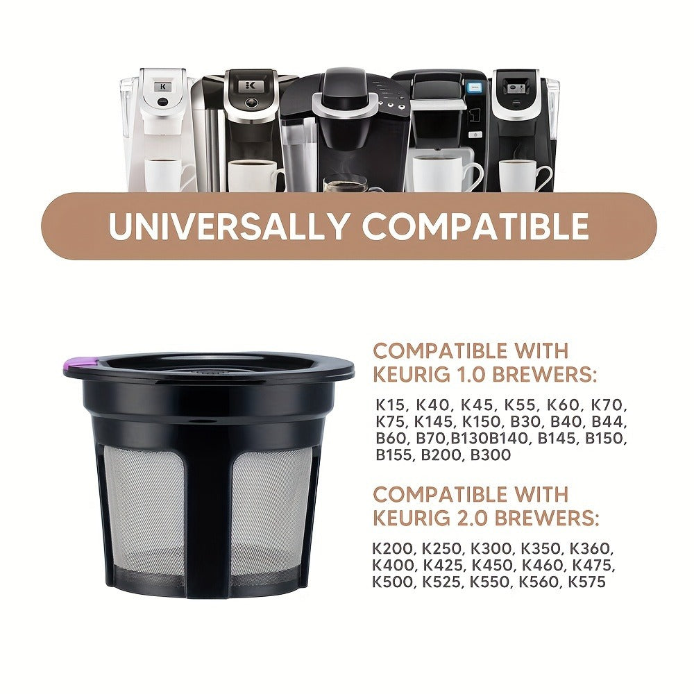 Reusable K-Cup Coffee Pods for Keurig 1.0 & 2.0, Refillable K-Cup Filters Universal Fit, Eco-Friendly Reusable Coffee Pod Filters, 6 Colors, Use Any Ground Coffee