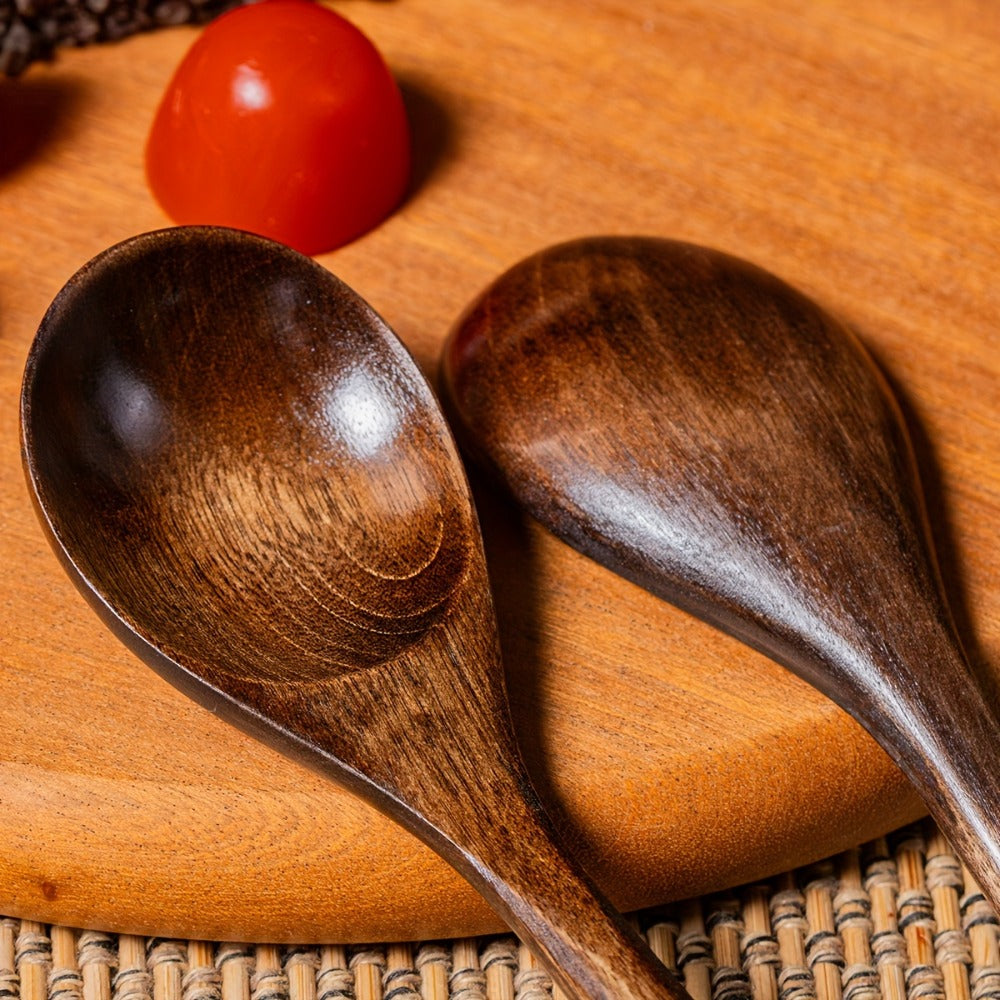 Wooden Spoons for Eating 8pcs ¨C 7.28 Inch Small Wood Teaspoons for Stirring Coffee, Tea, Honey, Cooking & Serving Soup Dessert, Wooden Spoon Set