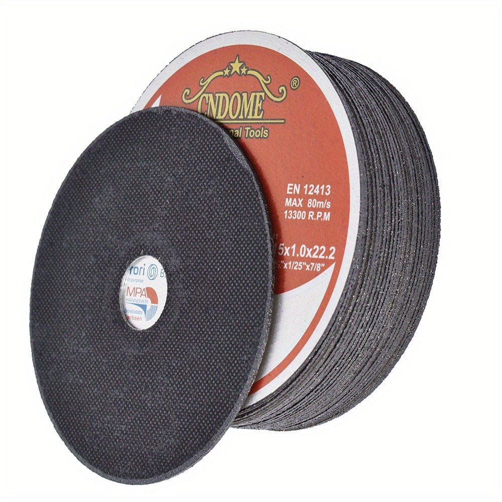Cut-Off Wheels 100-Pack 4-1/2 Inch Aluminum Oxide Cutting Discs - 0.040¡± Thin Kerf, 7/8¡± Arbor, 13300 RPM for Angle Grinder, Metal, Stainless Steel & Steel Cutting, A60TBF Grade Bulk Set
