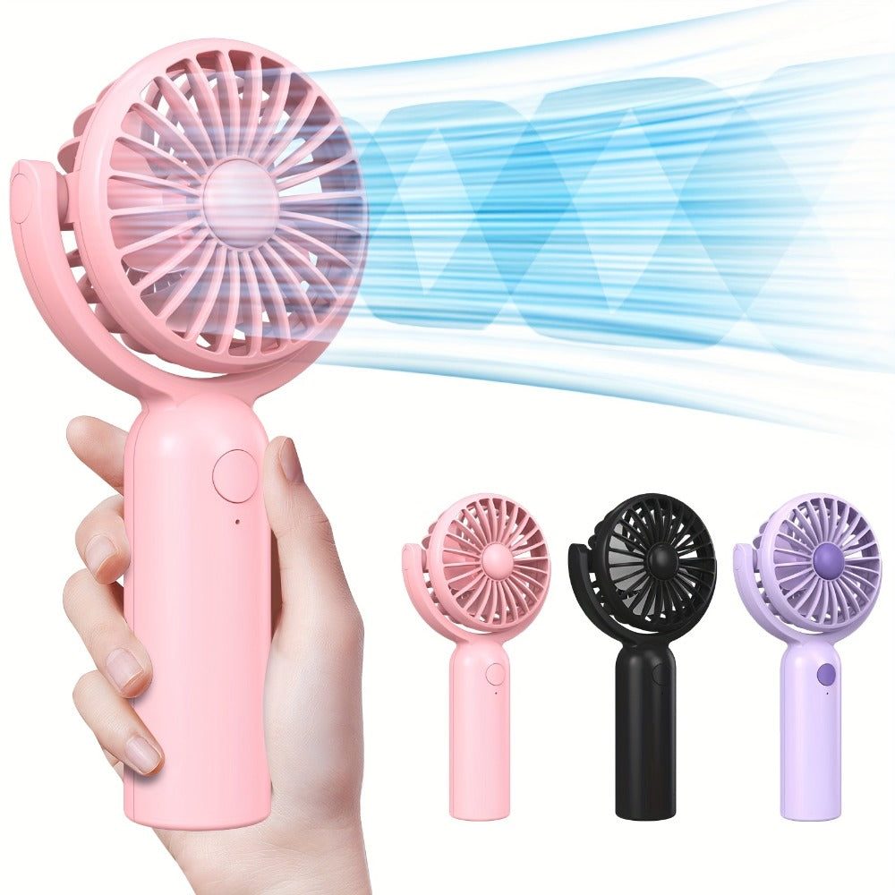 Handheld Fan Mini USB-C Rechargeable 3 Speed 180 Degree Adjustable Portable Personal Fan for Indoor Outdoor Travel Summer Cooling Gift 3 Pack 6 Pack Black Pink Purple