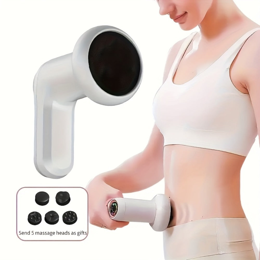Body Sculpting Massager ¨C Handheld Vibration Body Shaper with 5 Interchangeable Massage Heads | Portable Electric Body Contouring & Slimming Massager for Men & Women | Home Beauty Instrument