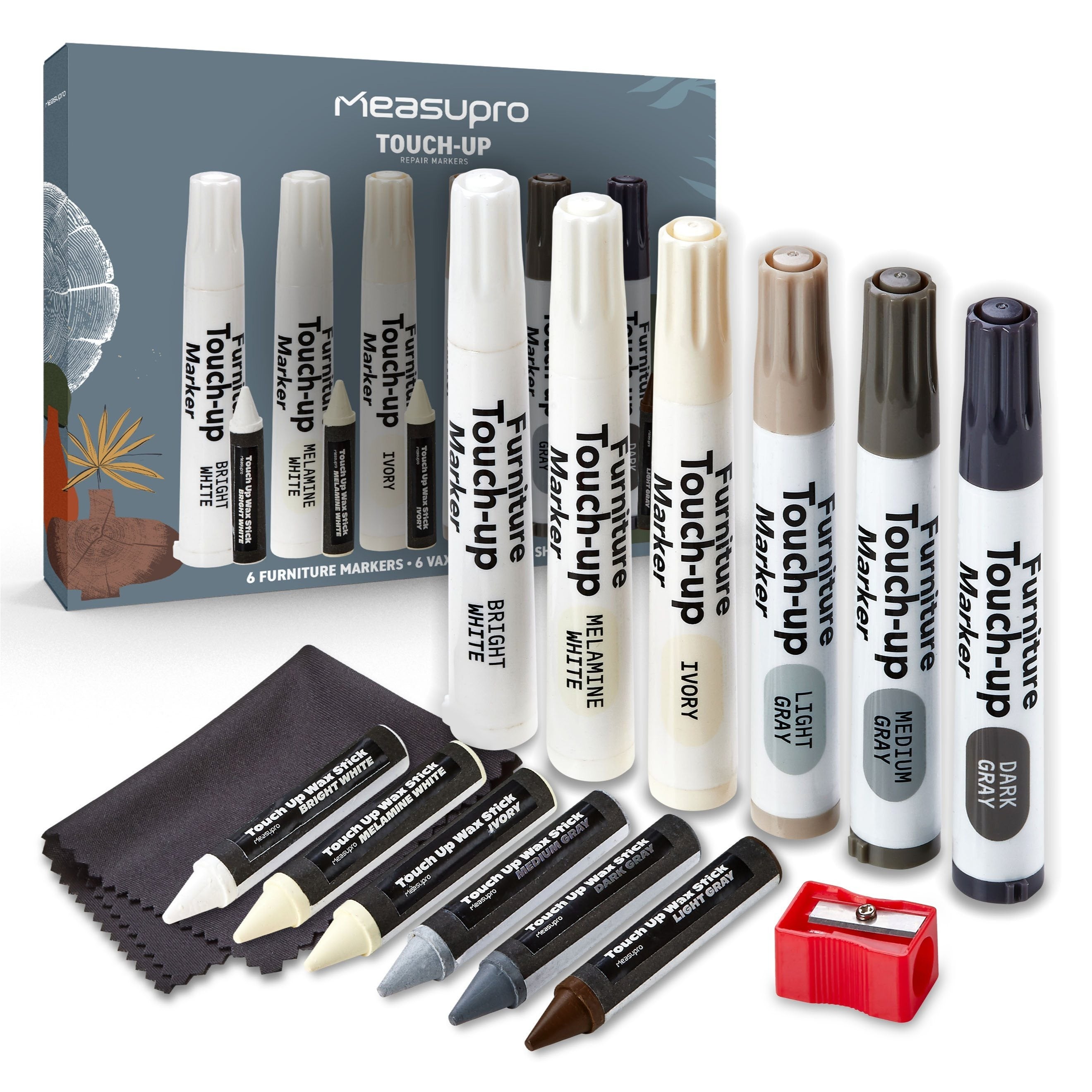 Wood Scratch Repair Kit Furniture Touch Up Markers Scratch Stain Repair Pens for Wood Furniture Tables Desks Floors Bedposts Cabinets Dark Light Mixed Colors 13 PC or 34 PC Carpenter Essential