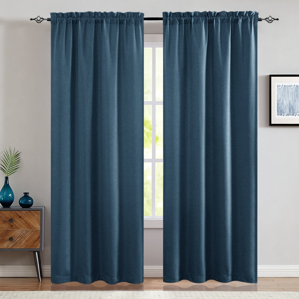 Blackout Curtains 80% Light Blocking ¨C 2 Panels Thermal Insulated Linen Textured Rod Pocket Window Drapes for Bedroom, Living Room & Kitchen Privacy