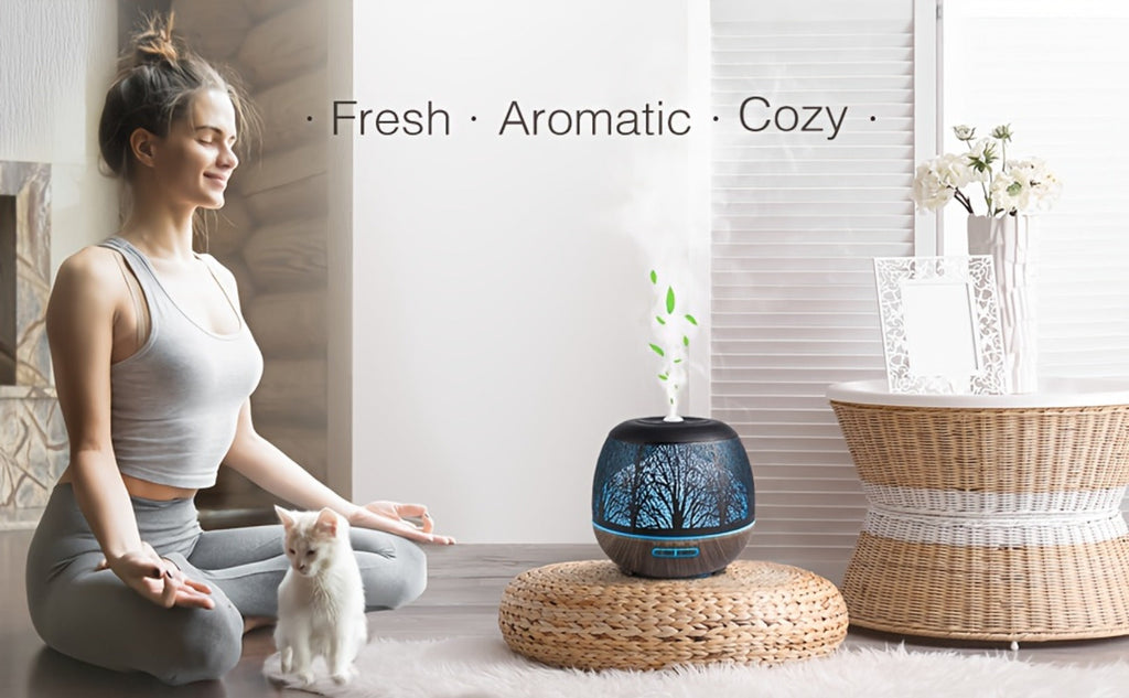 Essential Oil Diffuser 400ml Large Capacity Metal Aromatherapy Diffuser with Remote Control 7 Color LED Light Humidifier for Bedroom Home Decor Gift Owl Skull Dragonfly Design