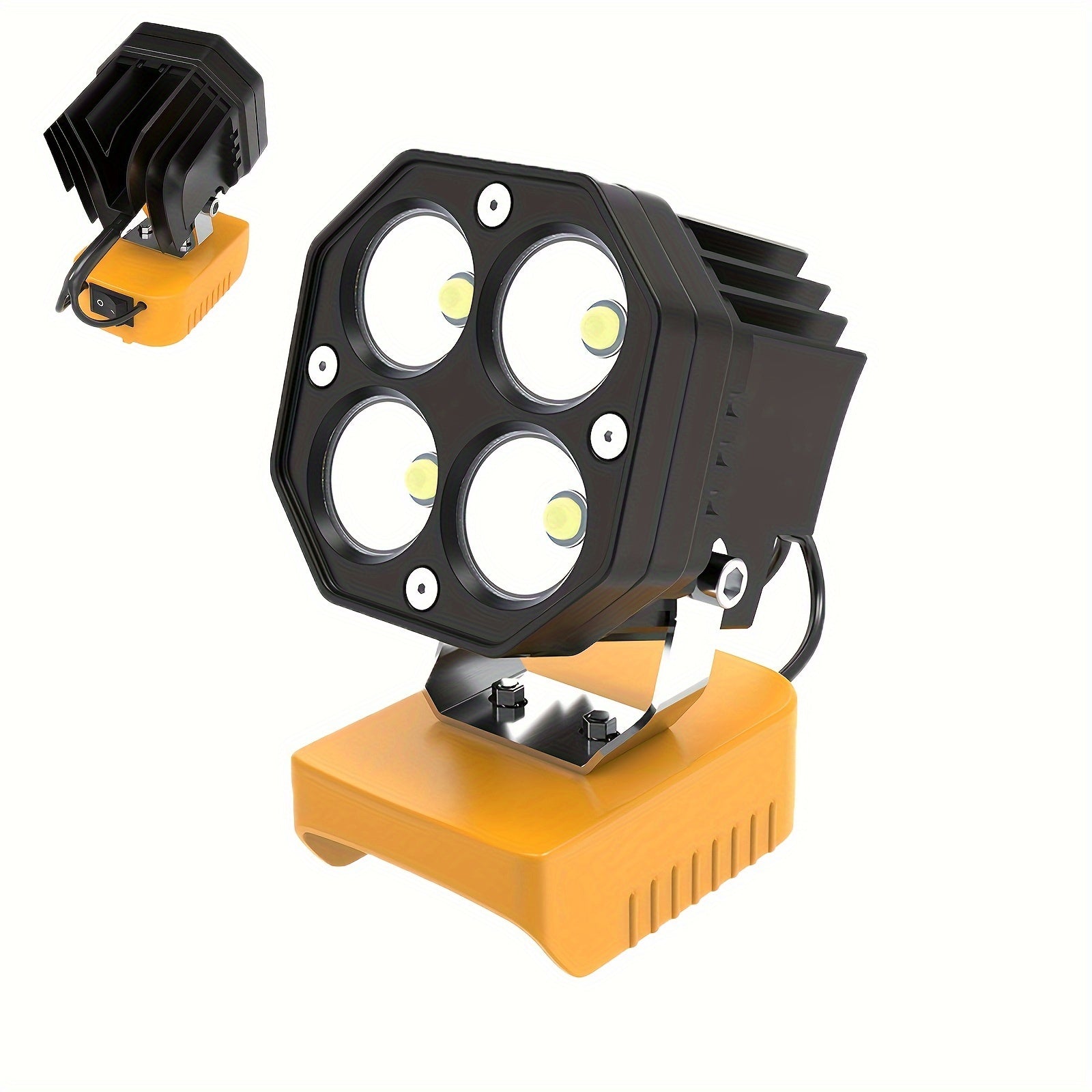 Four-Leaf Clover LED Work Light Compatible with DeWalt 20V Battery ¨C Portable Cordless Job Site Lamp with Built-In Switch for Workshop, Camping & Emergency Lighting