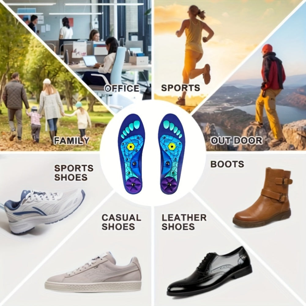 Massage Insoles Acupoint Pressure Foot Massage ¨C Breathable Sweat-Absorbing Flat Foot Insoles for Men & Women, Meridian Stimulation Comfort Insole