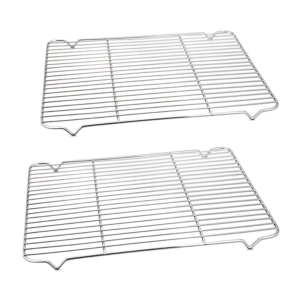 Cooling Rack 2pcs, Heavy Duty Carbon Steel Baking Rack for Cookies, Cakes and Roasting, Oven Safe Wire Rack for Grilling Turkey, Fits Standard Baking Sheet, for Home and Commercial Kitchen Use