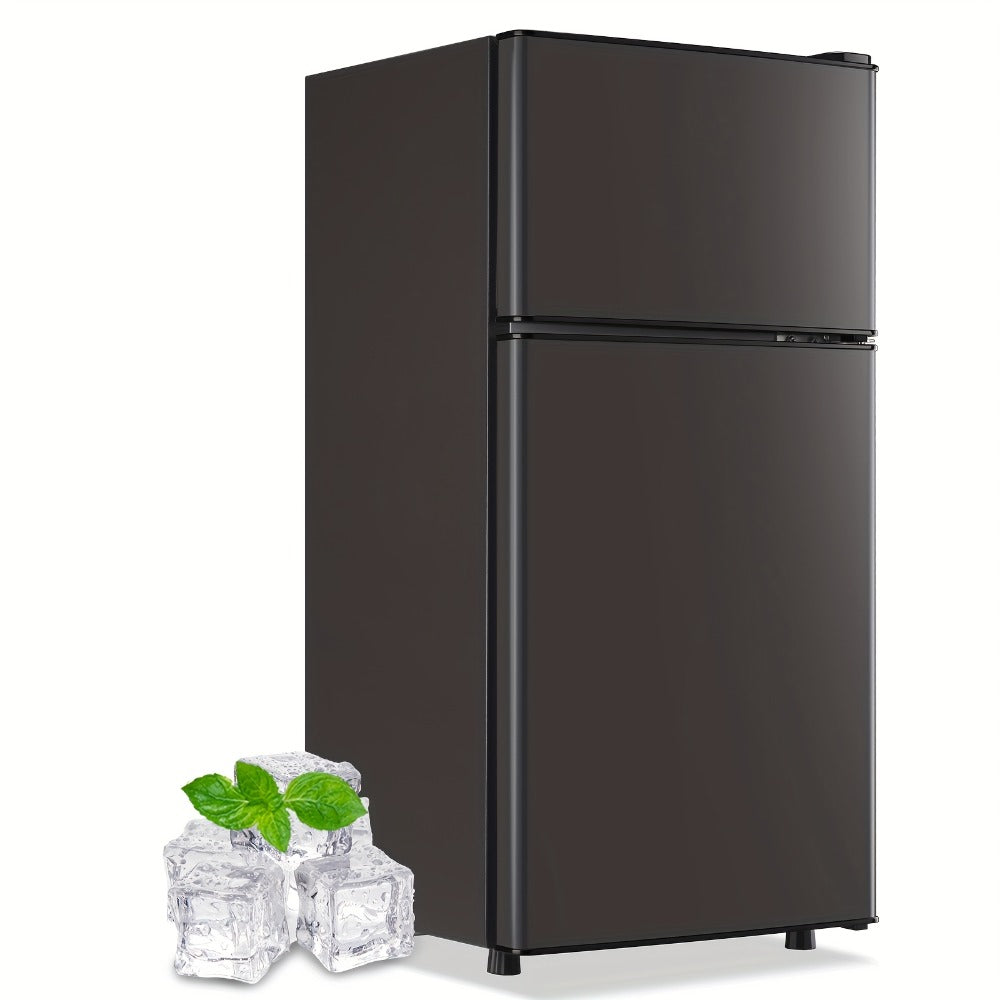 Mini Refrigerator with Freezer, 2.4 Cu Ft Double Door Small Fridge with Removable Shelves & Adjustable Feet ¨C Compact Personal Fridge for Bedroom, Dorm, Apartment, Home Office and Kitchen