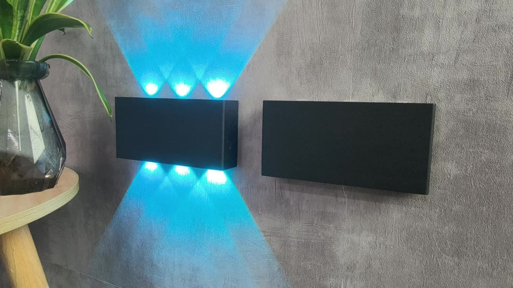 RGB Wall Light 2 Pack Battery Powered - Seven Color Gradient Dimming Night Light with Touch Switch | Festive Atmosphere Lamp for Bedroom, Hallway & Living Room Decoration